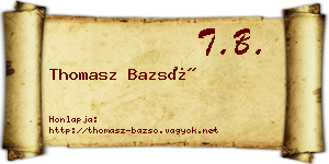 Thomasz Bazsó névjegykártya